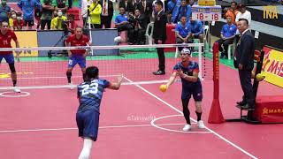 Late game of set 1 Malaysia VS Thailand  Sepak Takraw Kings cup  Highlights [upl. by Ruberta591]