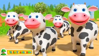 5 little COWS Music animals nursery rhymes  Animal Songs [upl. by Enelehcim]