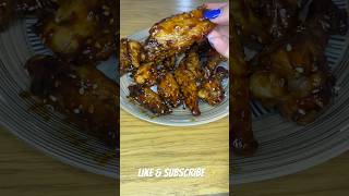 TeriyakiBbq wings ✨ wings chicken teriyaki food quickrecipes cookwithme pratiktarifler [upl. by Gnuhn]