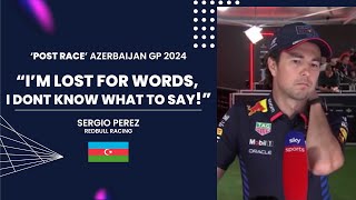 Sergio Perez Post Race Interview Azerbaijan GP 2024 [upl. by Cayser]