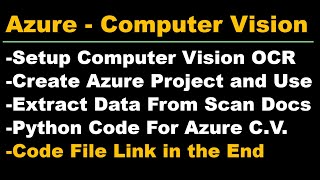 Azure Computer Vision  Azure OCR  Azure How to Extract Text From Scanned Document [upl. by Coridon]