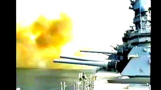 an Iowa Class Battleship fires its 16 inch guns  FULL VIDEO [upl. by Acinomahs]