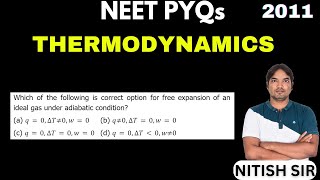 Which of the following is correct option for free expansion of an ideal gas under adiabatic [upl. by Neila]