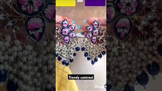 Yellow colour dress matching earring pink dress matching jewellery trending earring shorts new [upl. by Corsetti]