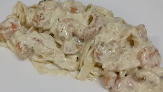 FETTUCCINE COM CAMARÃO  Esse macarrão vai creme de leite e requeijão [upl. by Thecla]