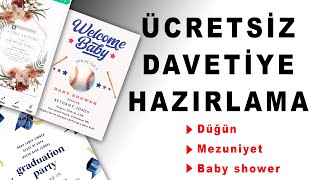 Ücretsiz Davetiye Hazırlama Kendi davetiyeni tasarla [upl. by Attela]