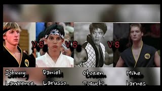 Johnny vs Mike Vs Chozen vs Daniel karatekid johnnylawrence chozentoguchi mikebarnes [upl. by Maggio932]