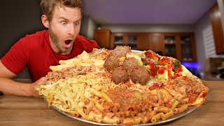 THE ULTIMATE AMERICAN PASTA PLATTER CHALLENGE [upl. by Valentijn921]