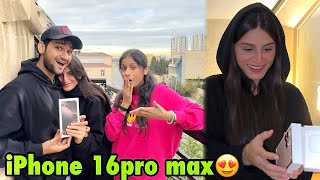 Saba ko iPhone 16pro max ka surprise dediya in Baku🇦🇿  ansu agaye emotional🥺❤️ [upl. by Ecinerev981]