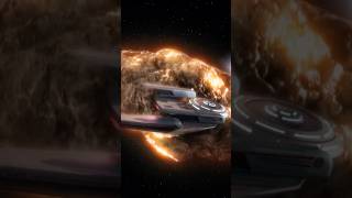 Asteroid Hits Starship Explosion Star Trek TNG [upl. by Dudden]