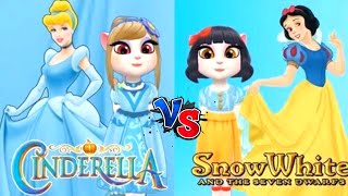 who Will prevail Snow white vS Princess Cindrella  My Talking Angela 2 [upl. by Iaka546]