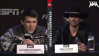 SHOTS FIRED 🔥 Alexander Hernandez insults Donald Cerrone at UFCBrooklyn Press Conference [upl. by Georgi]