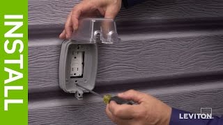 How to Install a WeatherResistant GFCI Outlet amp WeatherResistant Cover  Leviton [upl. by Rudelson]