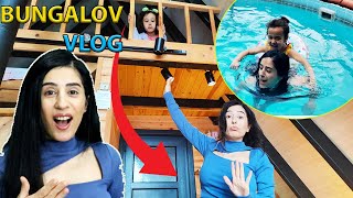 Sapanca Bungalov Tatili 24 Saat Bungalov Vlog Havuzda Yarış Esra Oyunda [upl. by Assyla445]