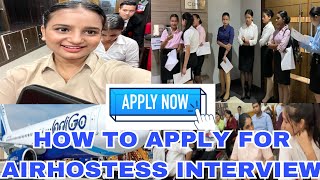 How to apply for air hostess job 2023  how to apply for indigo cabin crew  Step by Step explained [upl. by Belda687]