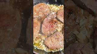 Filet Mignon with Mustard and Onion Sauce recipe foodshorts filetmignon [upl. by Auqenahc]