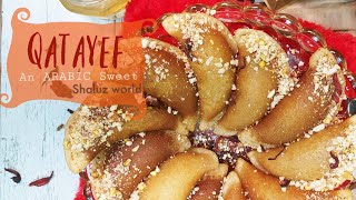 shaluzworld dessert qatayef Qatayef recipe  arabic sweet with nuts and cheese [upl. by Nanon]