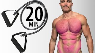 RESISTANCE BAND CHEST AND AB WORKOUT [upl. by Nomelihp544]