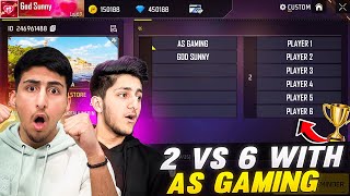 2 Vs 6 With As Gaming Pro Subscribers🤯😨 Free Fire India [upl. by Roque146]