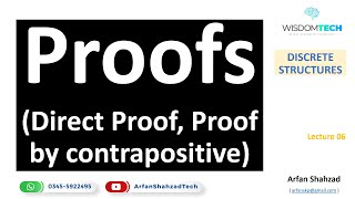 Discrete Structures 6 Proofs Direct Proof Proof by Contrapositive in Urdu by Arfan Shahzad [upl. by Darya155]