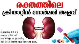 CREATININE NORMAL RANGE MALAYALAM  രക്തത്തിലെ ക്രിയാറ്റിനിൻ അളവ് [upl. by Aridan503]