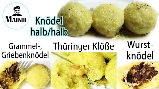 Thüringer Klöße halb halb aus GEKOCHTEN und ROHEN Kartoffeln selber machen [upl. by Arihsan]