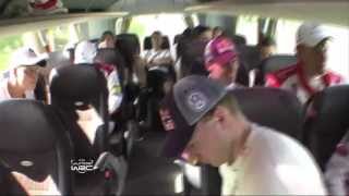 Backstage on bus with the Junior WRC [upl. by Araihc]