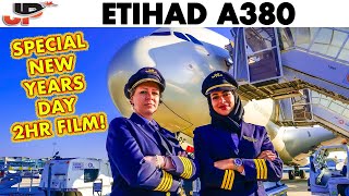 ETIHAD🇦🇪 Airbus A380 Full Cockpit Flight Abu Dhabi to Paris  2 Hour Film [upl. by Atteuqehs]