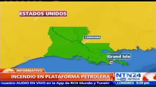 Reportan incendio en plataforma petrolera estadounidense en el Golfo de México [upl. by Wyn]