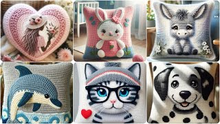 Top trending crochet Cushion coversCrochet Cushion Covers Collection 2024 [upl. by Rodl]