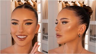 soft glam makeup tutorial the perfect smokey eye amp glowy skin combo [upl. by Rabassa660]