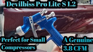 Devilbiss Pro Lite S A Low CFM LVLP Small Compressor Quality Mini Spray Gun [upl. by Hines769]