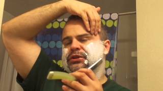 How to use shave with use a straight razor Western Japanese kamisori Henkotsu part 1 [upl. by Ylrebmic]