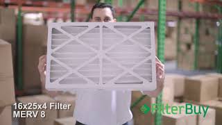 FilterBuy 16x25x4 MERV 8 Pleated AC Furnace Air Filter [upl. by Infield584]