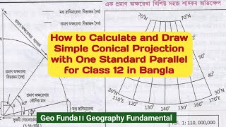 Simple Conical Projection with one Standard Parallel ll Class 12 Geography Practical ll By Geo Funda [upl. by Ishmael]