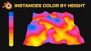 INSTANCES COLOR Based in Any Axis in Blender  Geometry Nodes [upl. by Champ499]