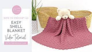 Easiest Crochet Baby Blanket Ever The Perfect Crochet Shell Blanket Pattern  Simple amp Stunning [upl. by Blondie]