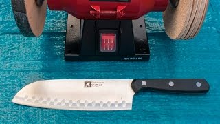 Easy way to Sharpen a knife within a minute bench grinder hack required [upl. by Lyret]