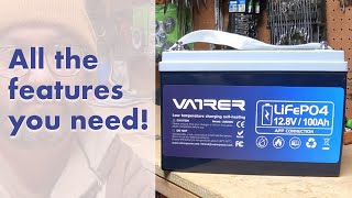 Review of Vatrer 12V 100AH LiFePO4 Heated Battery with Bluetooth Feature rich battery [upl. by Kentiga]