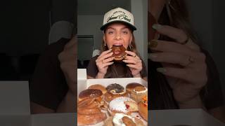 CRISPIEST DONUTS FROM KRISPY KREME 🍩✨ donutmukbang asmrfood crispymukbang donutlover [upl. by Ellennoj737]