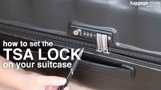 How to Set the TSA Lock Combination on a Suitcase  luggageconz [upl. by Amolap364]