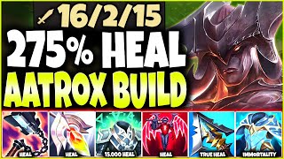 Reaching the TRUE MAX HEAL AATROX BUILD  x275 HEALS amp INSANE DAMAGE 🔥 LoL Top Aatrox s12 Gameplay [upl. by Nebur903]