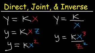 Direct Inverse and Joint Variation Word Problems [upl. by Learsi]