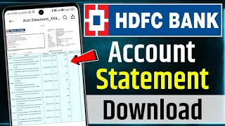 HDFC Bank Statement Kaise Nikale  HDFC account statement download online  HDFC bank statement [upl. by Attenod]