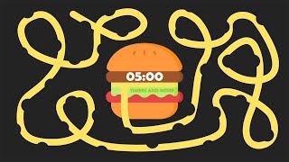 5 Minute Burger 🍔 Bomb Timer  GIANT BURGER EXPLOSION [upl. by Ribble]