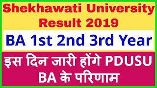 PDUSU BA Result 2019 1st 2nd 3rdFinal Year Shekhwati University BA Result Name Wise univexamcom [upl. by Naillij]