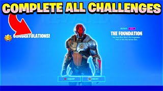 How To COMPLETE ALL FOUNDATION CHALLENGES in Fortnite Foundation Skin Quests [upl. by Dnomsad]