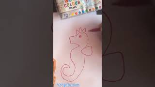 How to draw seahorse easy seahorse drawing for beginners [upl. by Annawik237]