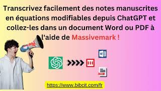 Transcrivez facilement des notes manuscrites en équations modifiables avec ChatGPT et MassiveMark [upl. by Leagiba400]