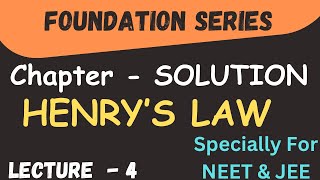 HENRYS LAW  Chapter  1 SOLUTIONS  CLASS 12  NEET ampJEE CHEMISTRY ​⁠letmeteachchem [upl. by Okomom]